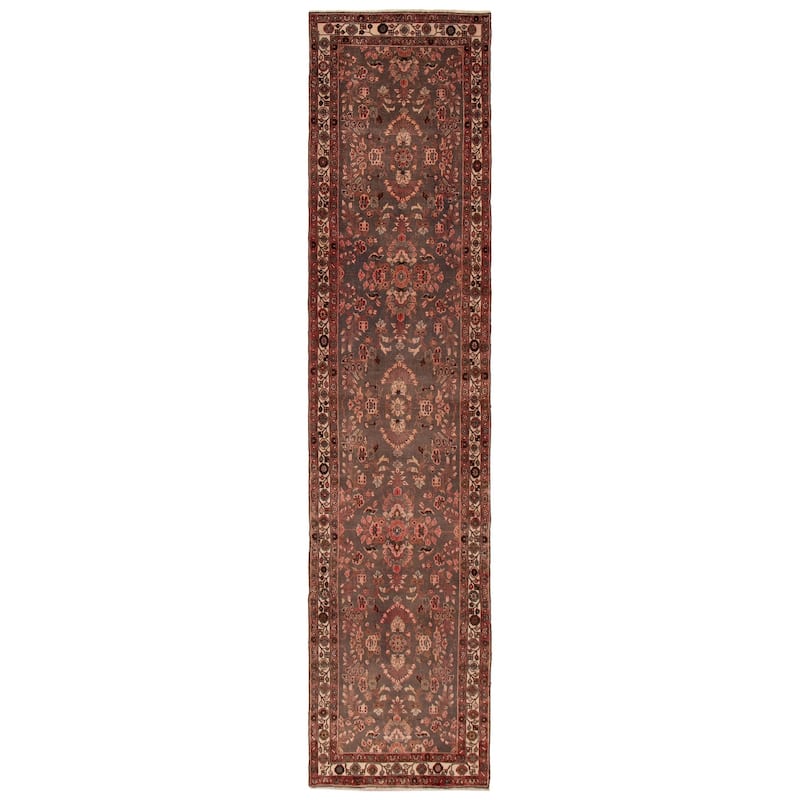 ECARPETGALLERY Hand-knotted Andelz Grey Wool Rug - 3'2 x 13'7 - Dark Grey - 3'2 x 13'7