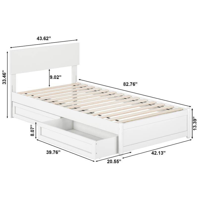 Wesley Platform Bed with Panel Footboard and Storage Drawers