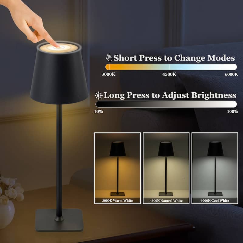 C Cattleya 4-Pack LED Cordless 3CCT Dimmable Portable Table Lamps