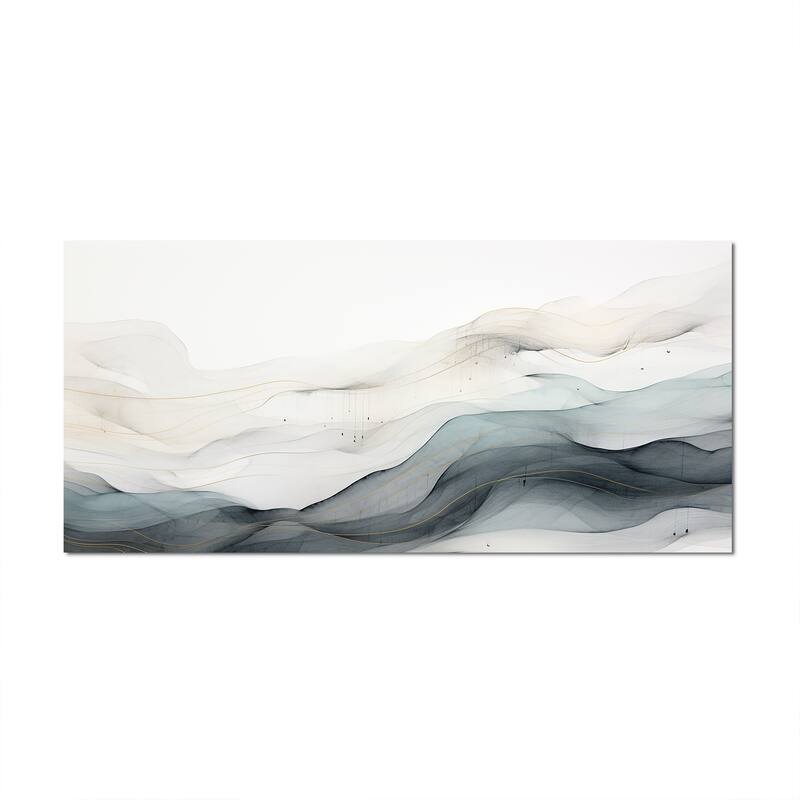 Designart "Blue Grey Line Art Conceptual Abstract II" Modern Wall Decor