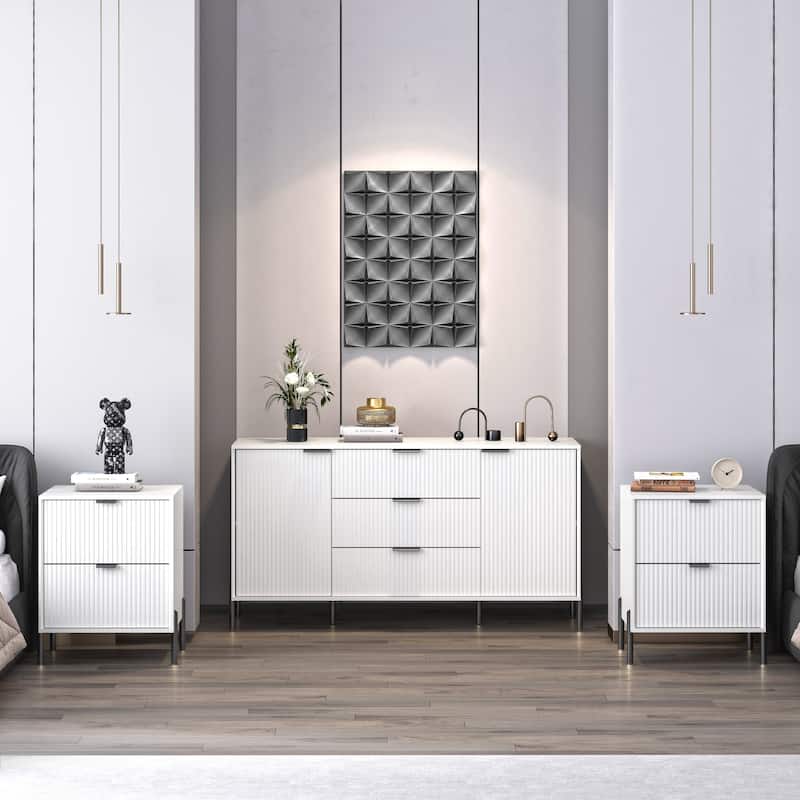 3 Piece Bedroom Set - Off-White