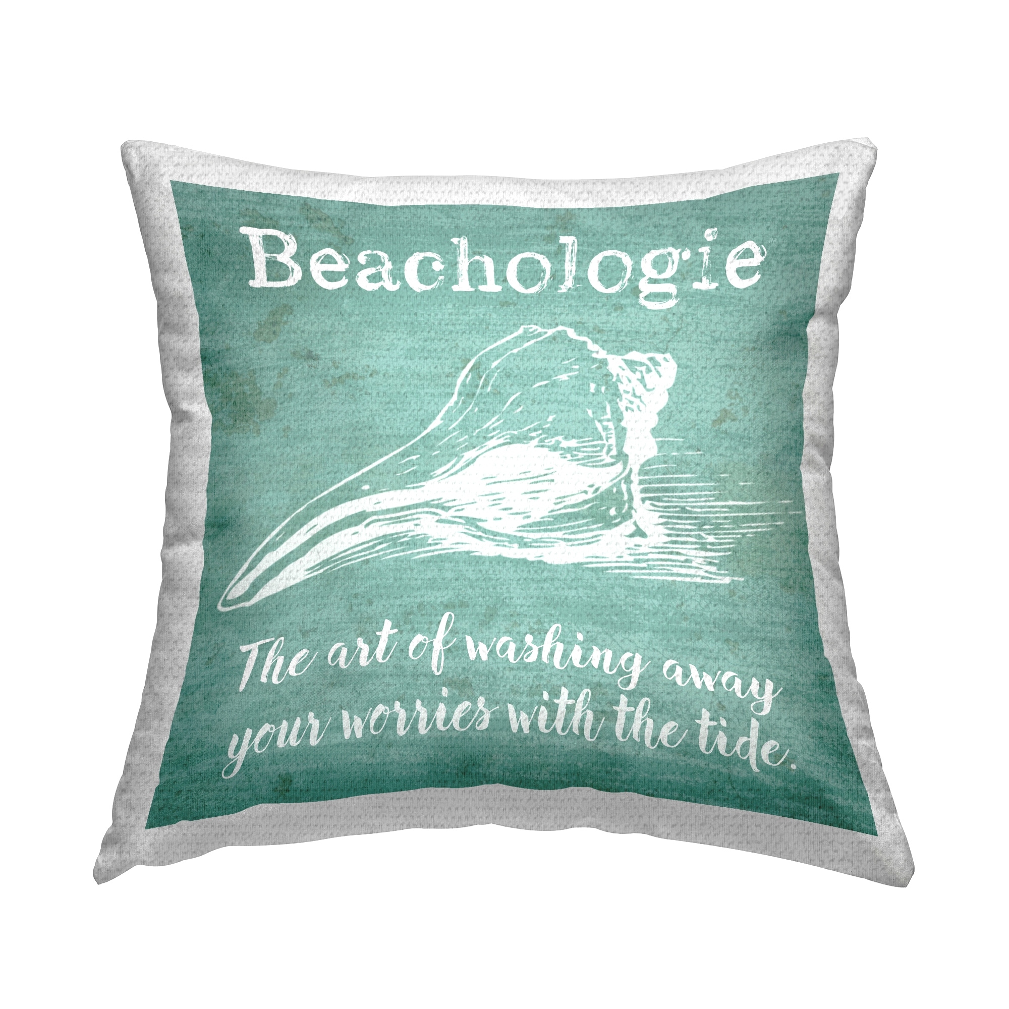 Stupell Beachologie Turquoise Phrase Printed Outdoor Throw Pillow Design by Graffi*Tee Studios
