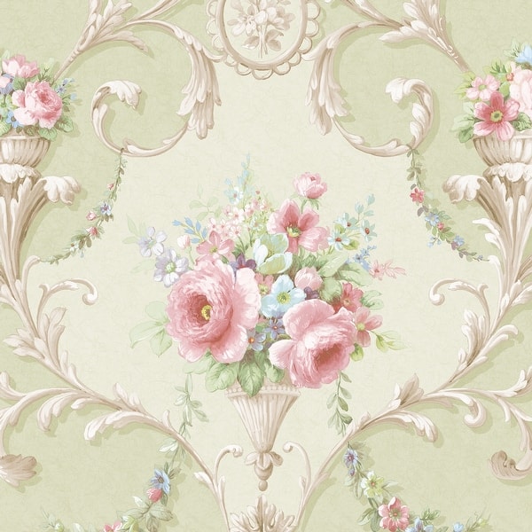 slide 2 of 2, In-register Ornamental Floral Green