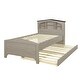 preview thumbnail 14 of 12, Sturdy Construction, Twin Size Wood Platform Bed with House-shaped Storage Headboard and Trundle