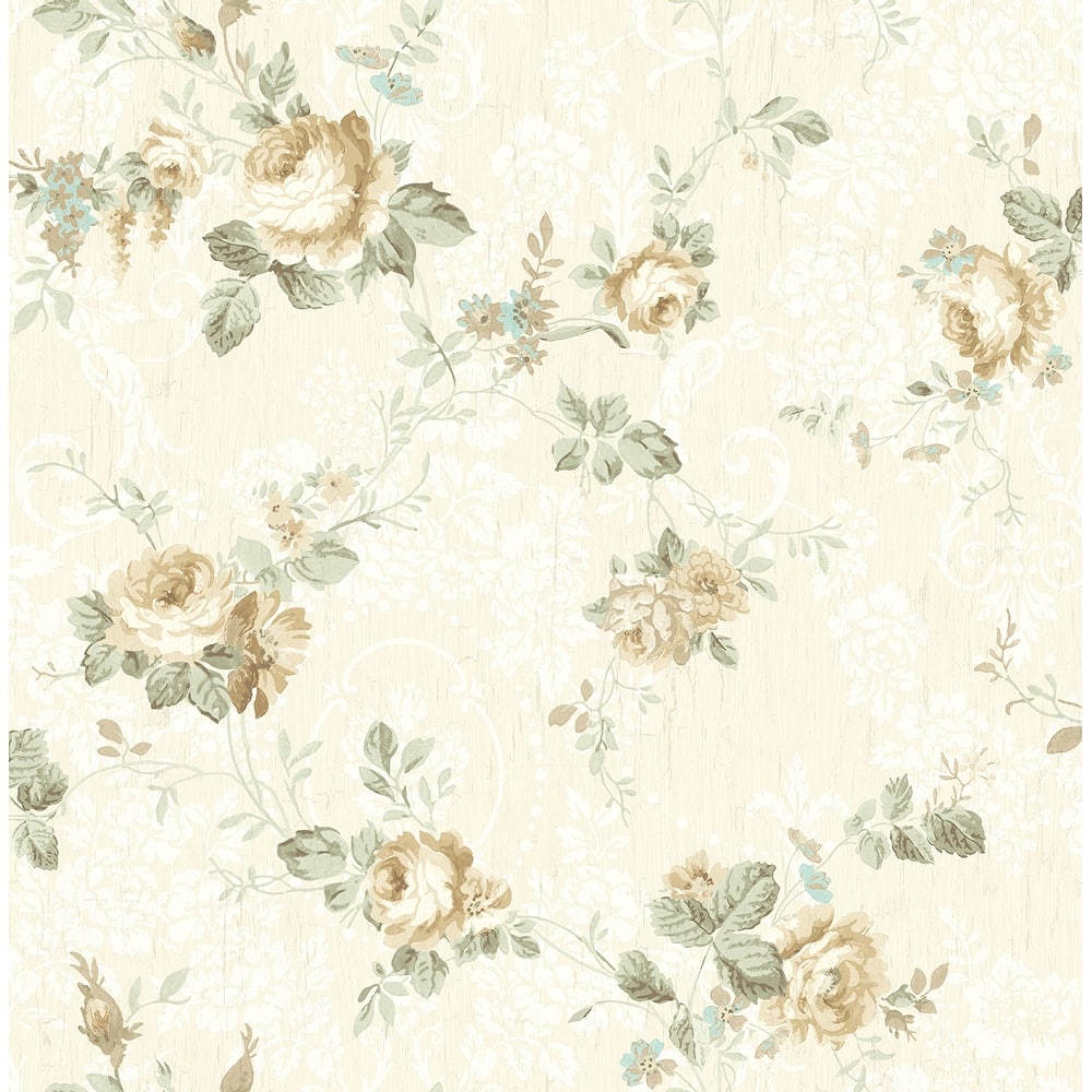 Seabrook Designs Filip Floral Trail Unpasted Wallpaper