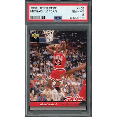Michael Jordan 1992 Upper Deck Basketball Card #488 Graded PSA 8 - 8'6" x 11'6"