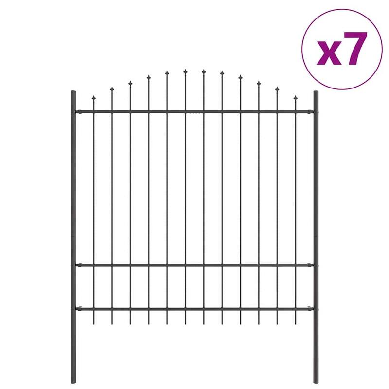 vidaXL Garden Fence Grey Powder-Coated Steel
