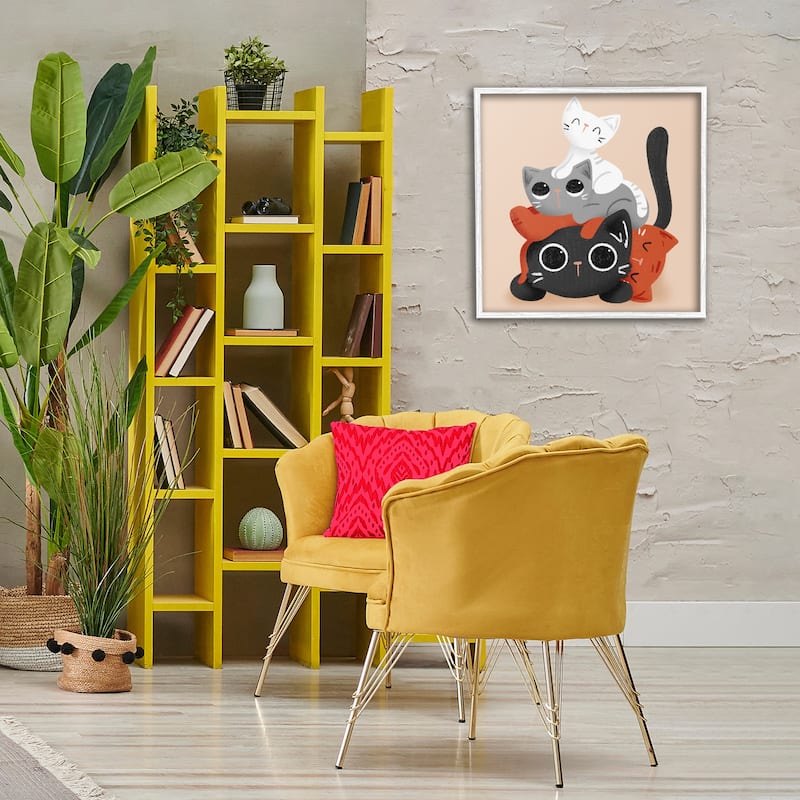 Stupell Stacked Cats Pile Framed Giclee Art Design By Sarah Hickman