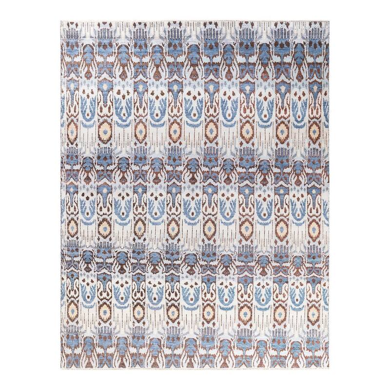 Ikat One-of-a-Kind Handmade Area Rug - Beige, 7' 10" x 10' 0" - 7' 10" x 10' 0"