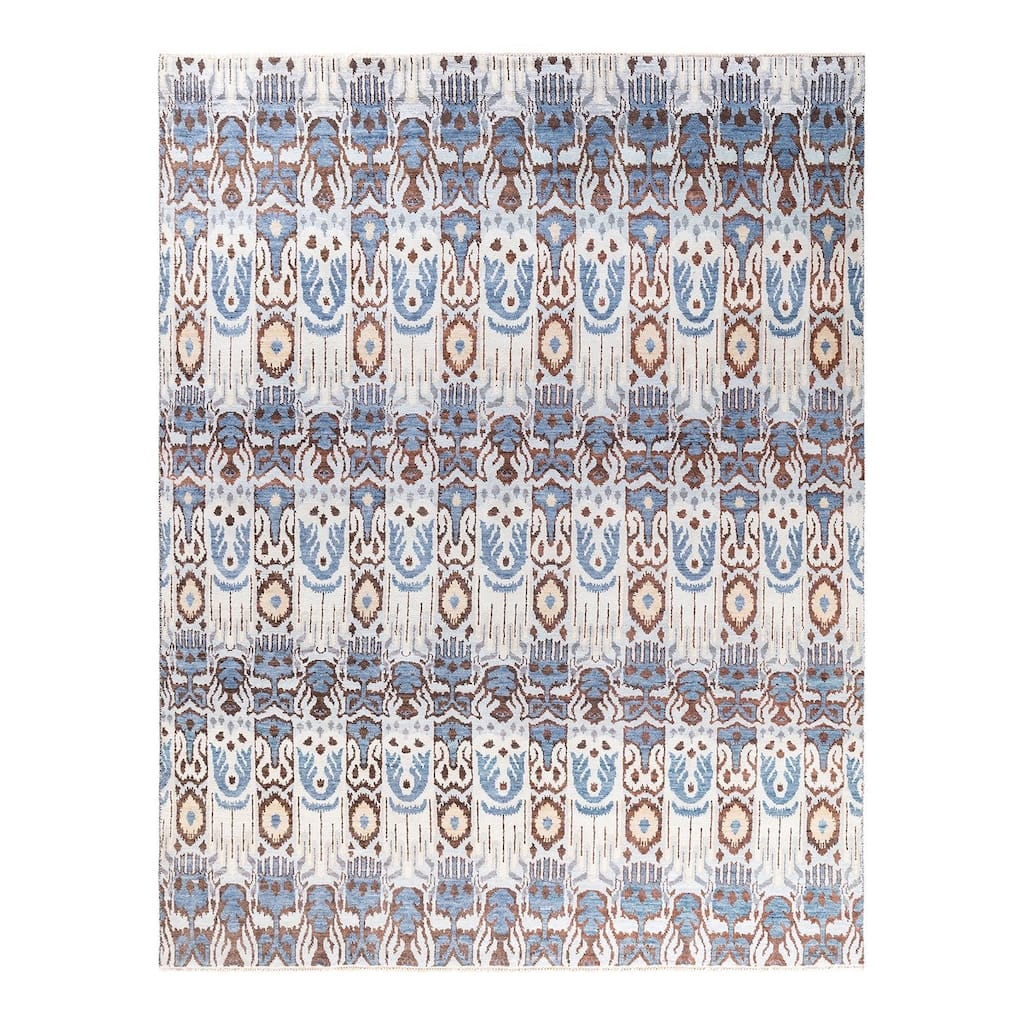 Ikat One-of-a-Kind Handmade Area Rug - Beige, 7' 10" x 10' 0" - 7' 10" x 10' 0"
