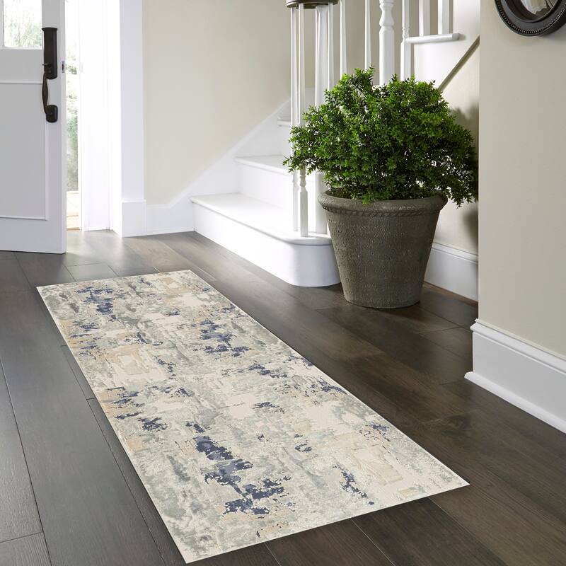 Cecilia Ultra-Soft Performance Indoor Area Rug by Sevita - 2' x 5'8" - Blue