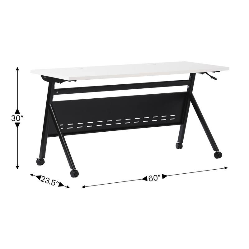 Commercial Nesting Flip Training Table with Steel Frame and Y-Legs - 23.5"W x 60"D x 30"H