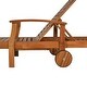 preview thumbnail 9 of 16, Outdoor Solid Wood Chaise Lounge, Patio Reclining Daybed with Wheels