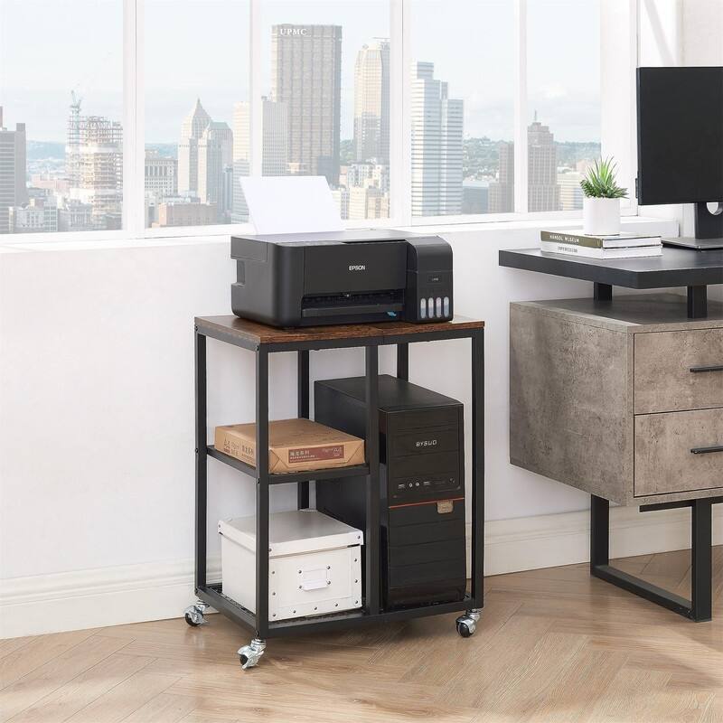 Printer Stand with Storage - 19.7"L x 15.3"W x 25.5"H