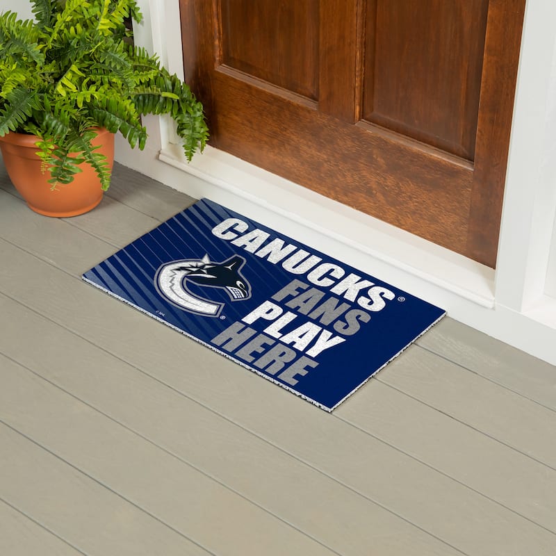 28 in. x 16 in. Vancouver Canucks "Fans Play Here" PVC Door Mat