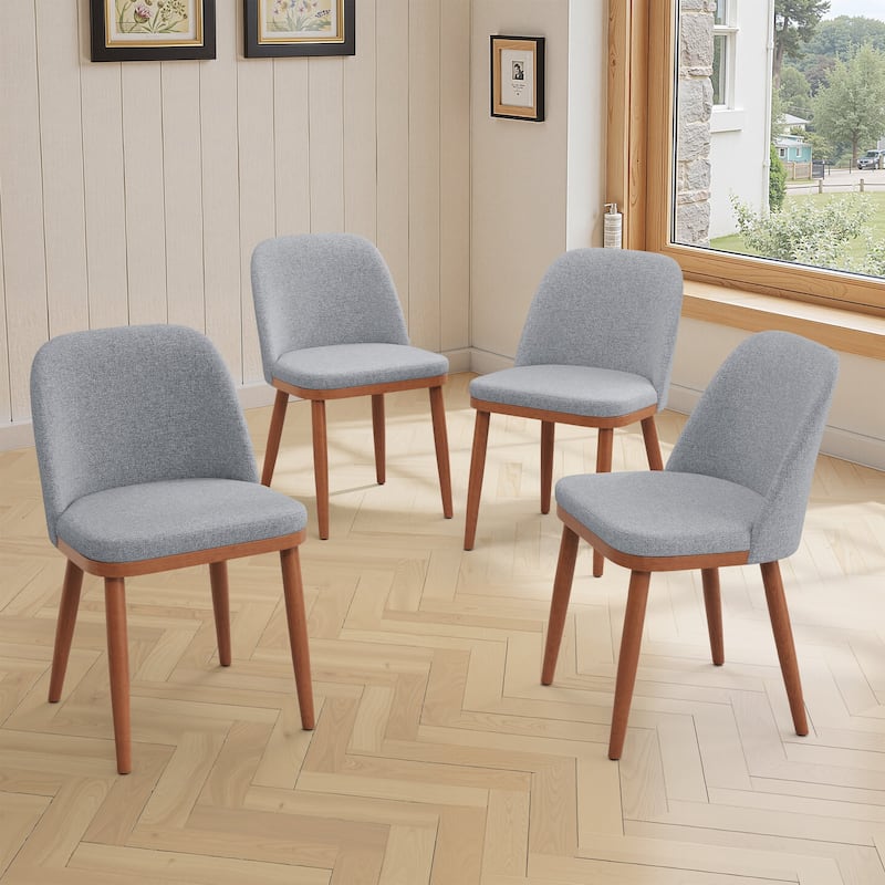 Crestlive Products Upholstered Wood Dining Chairs with Wood Legs