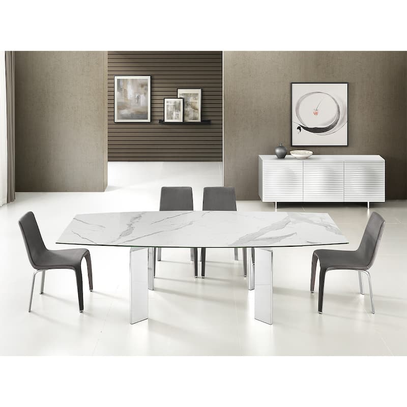 ASTOR motorized dining table - Carrara Porcelain