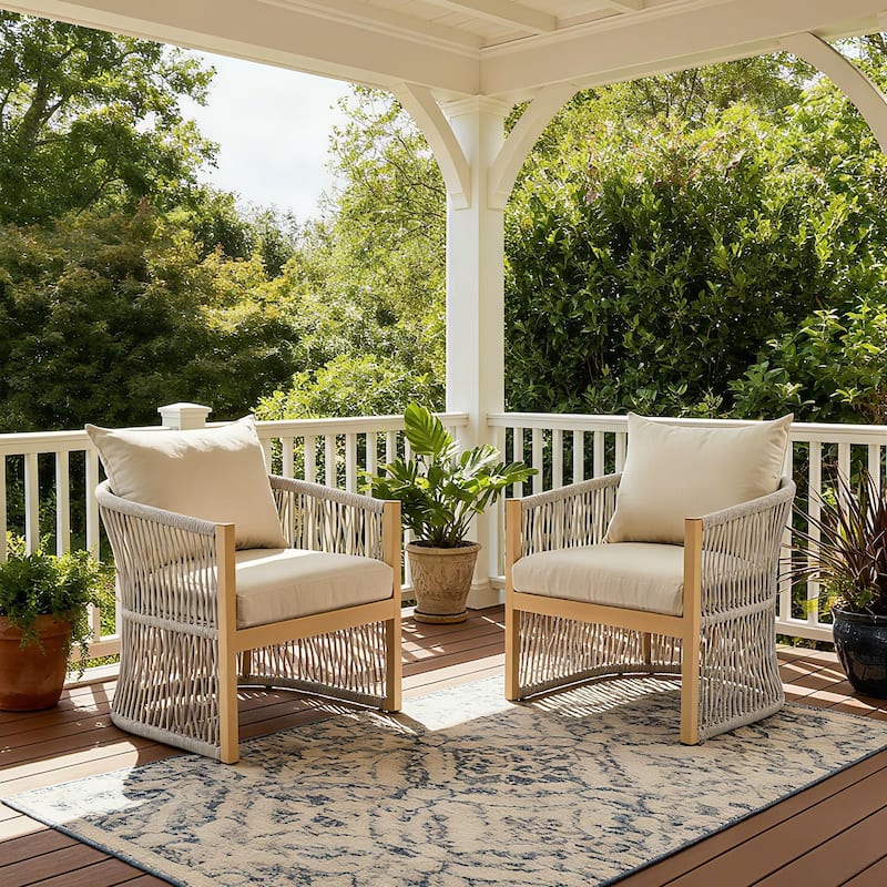 Christopher Knight Home Modern Outdoor Lounge Chair Set of 2 - Beige