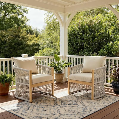 Christopher Knight Home Modern Outdoor Lounge Chair Set of 2