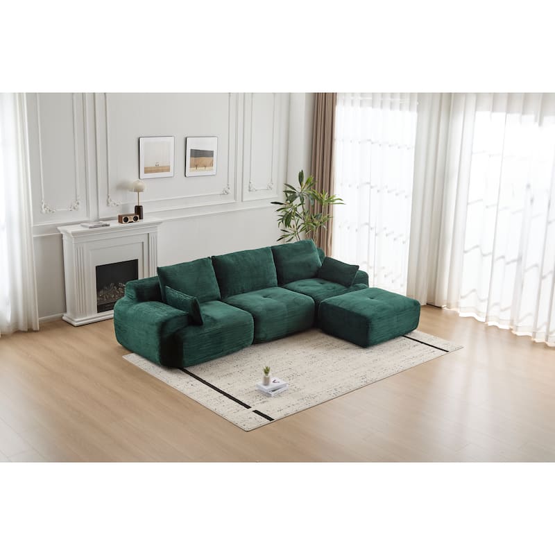 Memory Foam Compressed Sofa,Large Sectional Couches,Pet-Friendly Cloud Modular Sectional Sofa,Extra Deep Loveseat