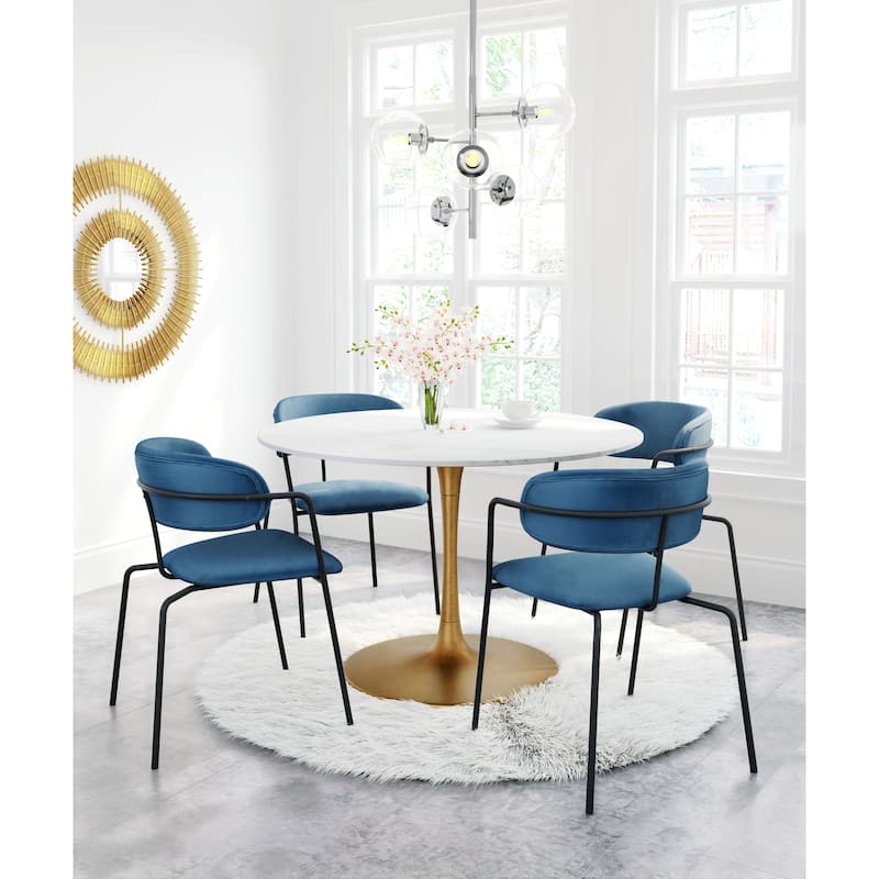 Berula Dining Table White & Gold
