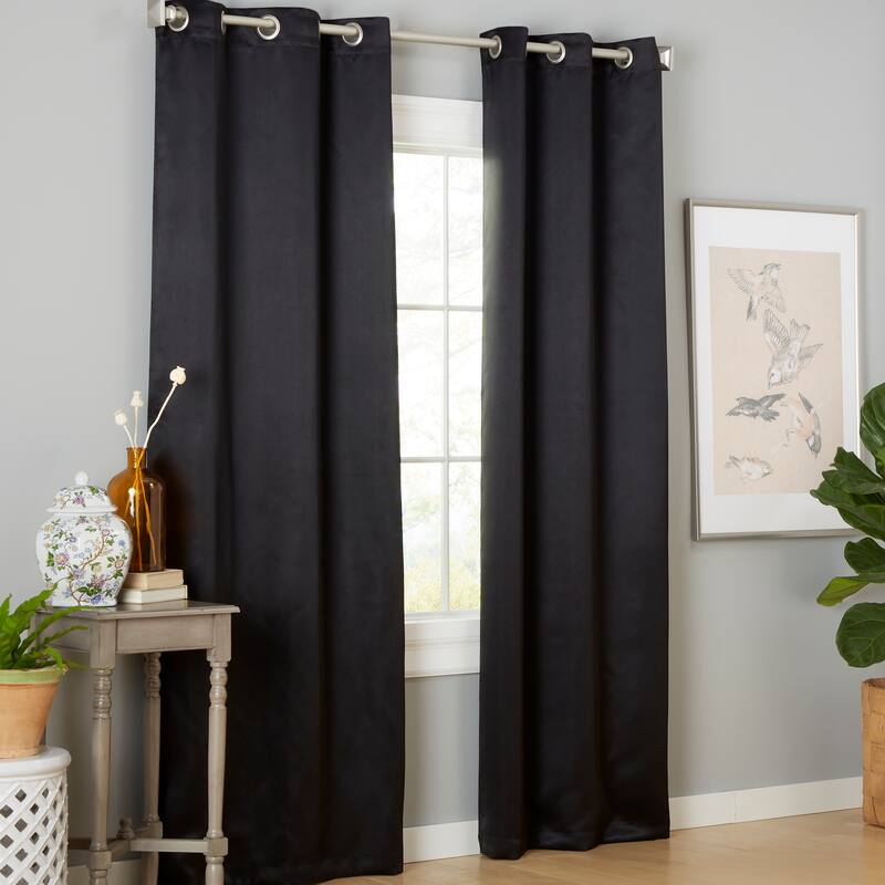 Estate View Seville Solid Grommet Top Curtain Panel Pair.