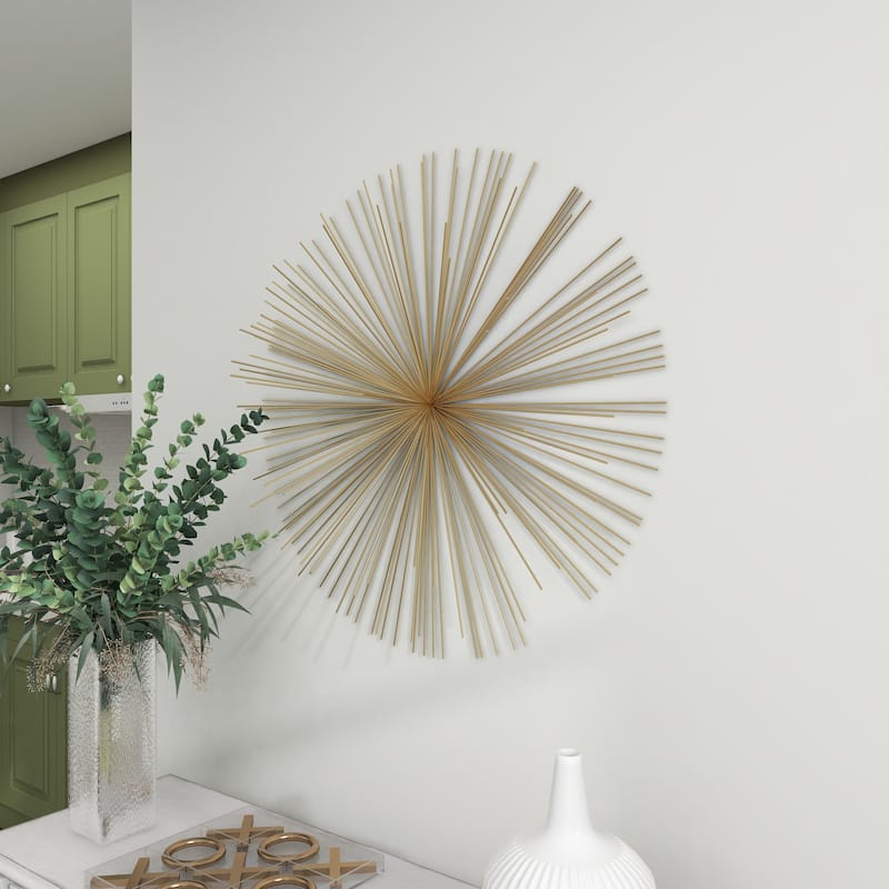 Metal Starburst Large 3D Home Wall Decor - Gold - Roche River Decor