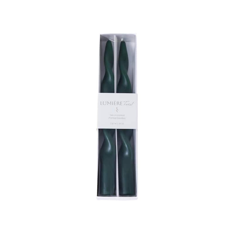 Lumière Twist Formal Taper Candles, Set of 12 - Holiday Table Décor