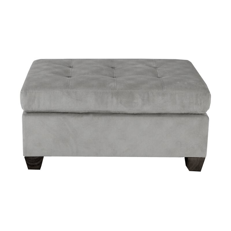Ottoman Tufted Detail Microfiber Upholstered Modern Living Room Furniture