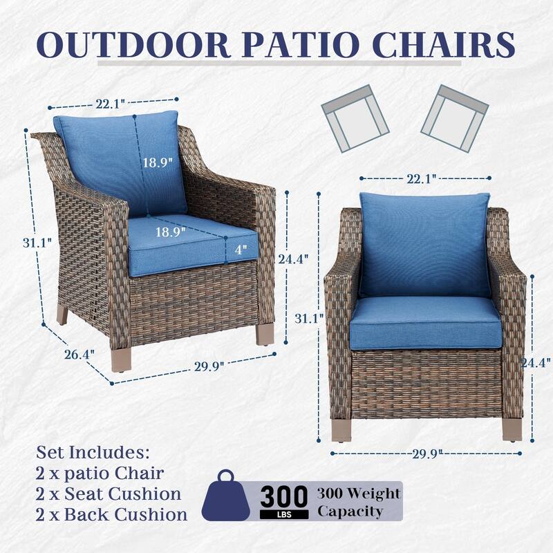 Gymojoy 2 Pack Wicker Chairs Patio Dining Chairs