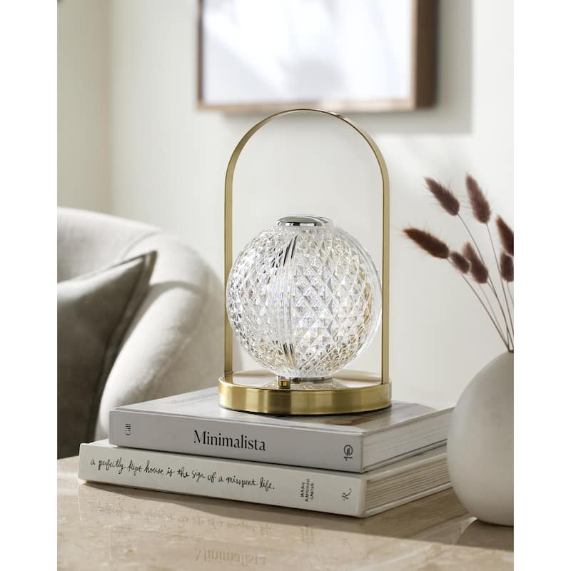 Livabliss Furnas Traditional Accent Table Lamp - 10"H x 6"W x 6"D - Brass