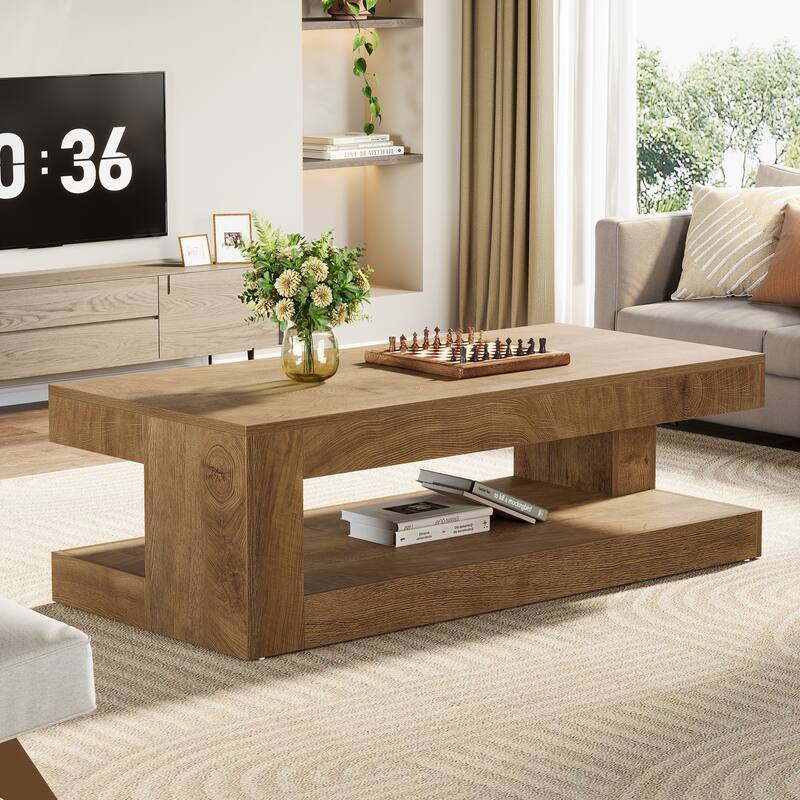 47.3" Farmhouse Rectangular Coffee Table for Living Room