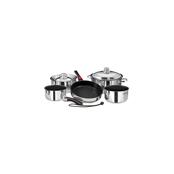 Magma Nesting 10-Piece Cookware - Slate Black Ceramica Non-Stick Interior Nesting 10-Piece Cookware