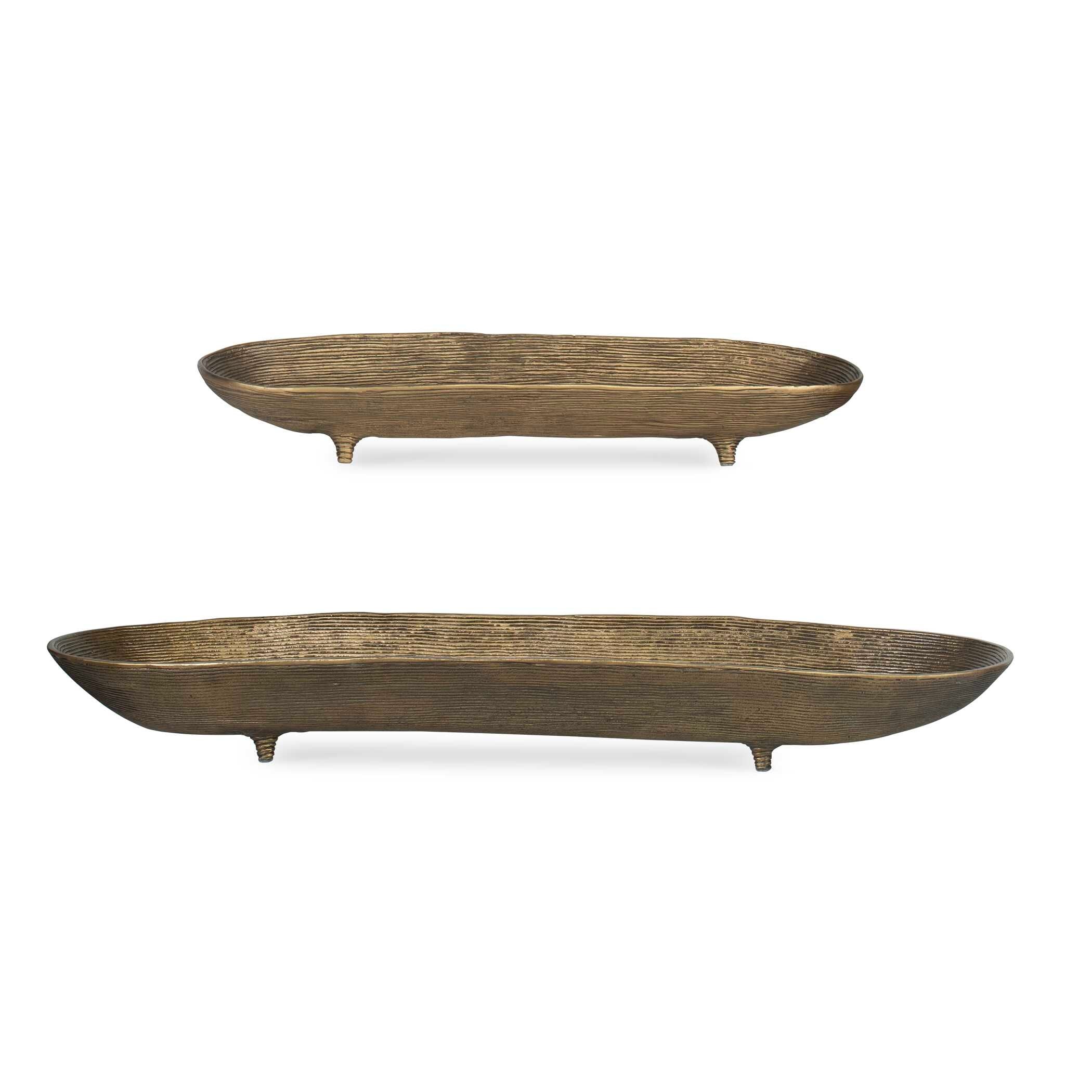 Uttermost Stratum Oval Brass Bowls (Set of 2)
