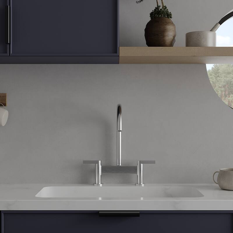 WIZ Modern 2 Holes Deck Mount Bridge Kitchen Faucet