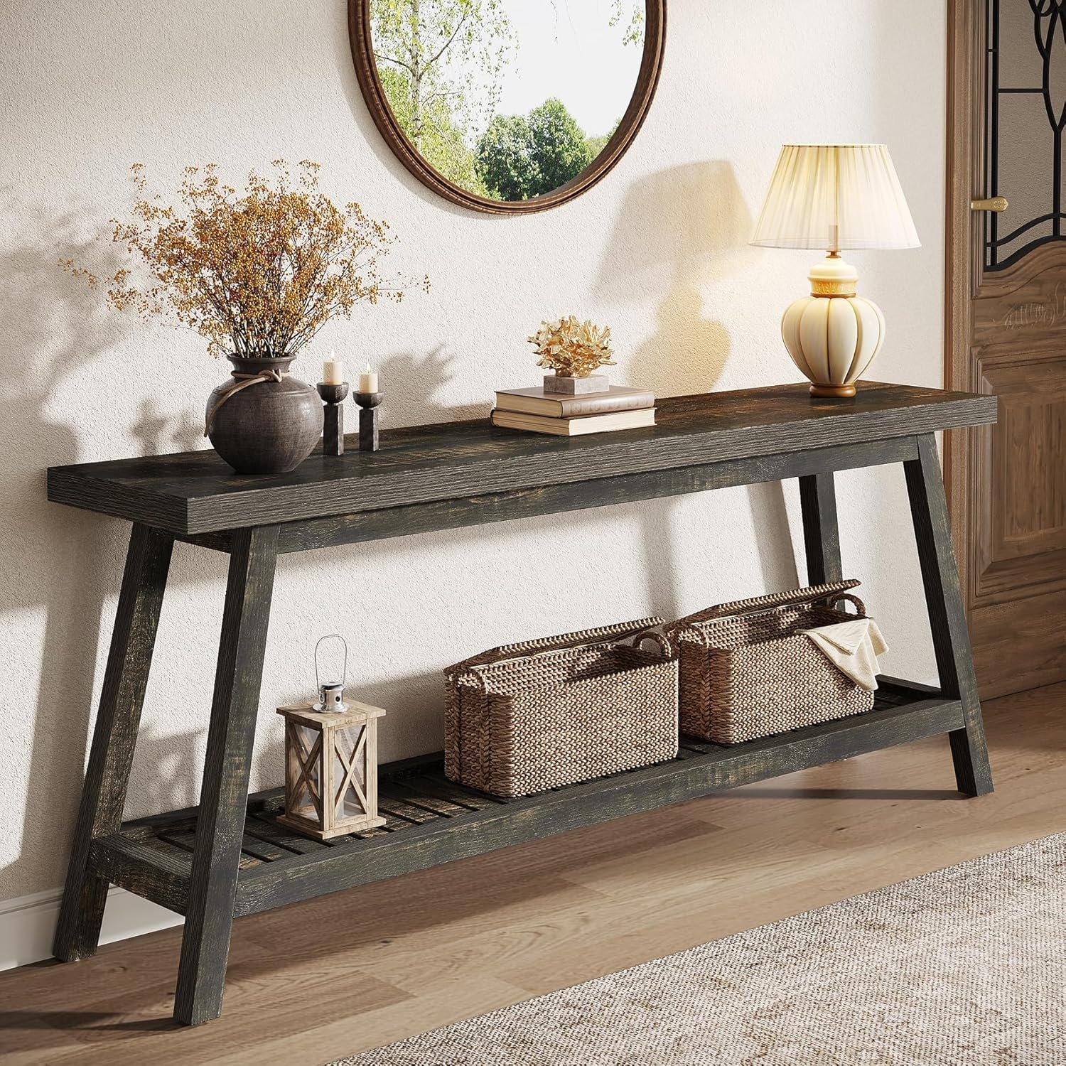 71-Inch Farmhouse Console Table for Entyrway