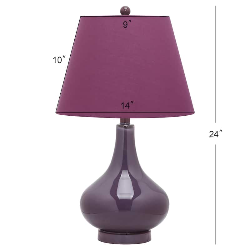SAFAVIEH Lighting Shanda 24-inch Gourd Glass White Table Lamp (Set of 2) - 14"x14"x24" - 14Wx14Dx24H