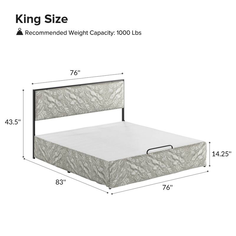Oliver Modern Washable Slipcover Bed Upholstered Metal by HULALA HOME