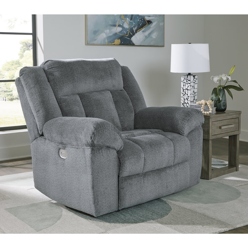 Signature Design by Ashley Tip-Off Power Recliner - Gray