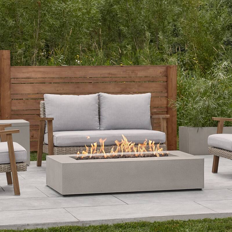 Emery 56" Rectangle Propane Fire Table in Flint