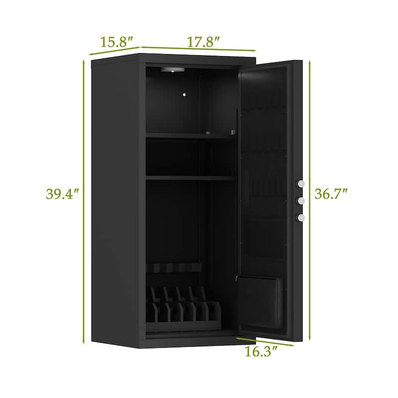 Large Gun Safe with Digital Keypad and Key Lock, Firearm Storage Cabinet
