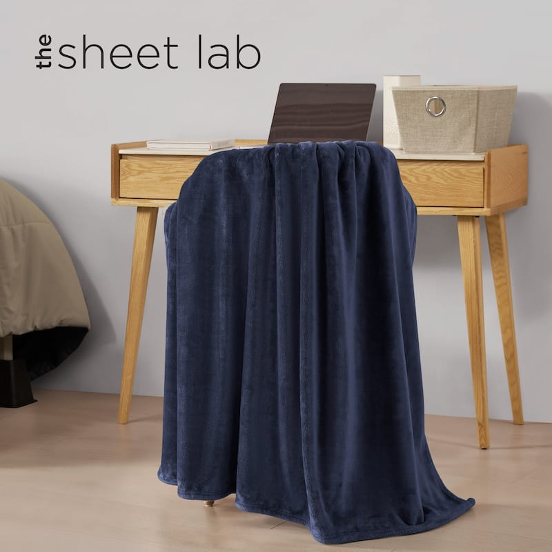 The Sheet Lab Solid Plush Throw Blankets