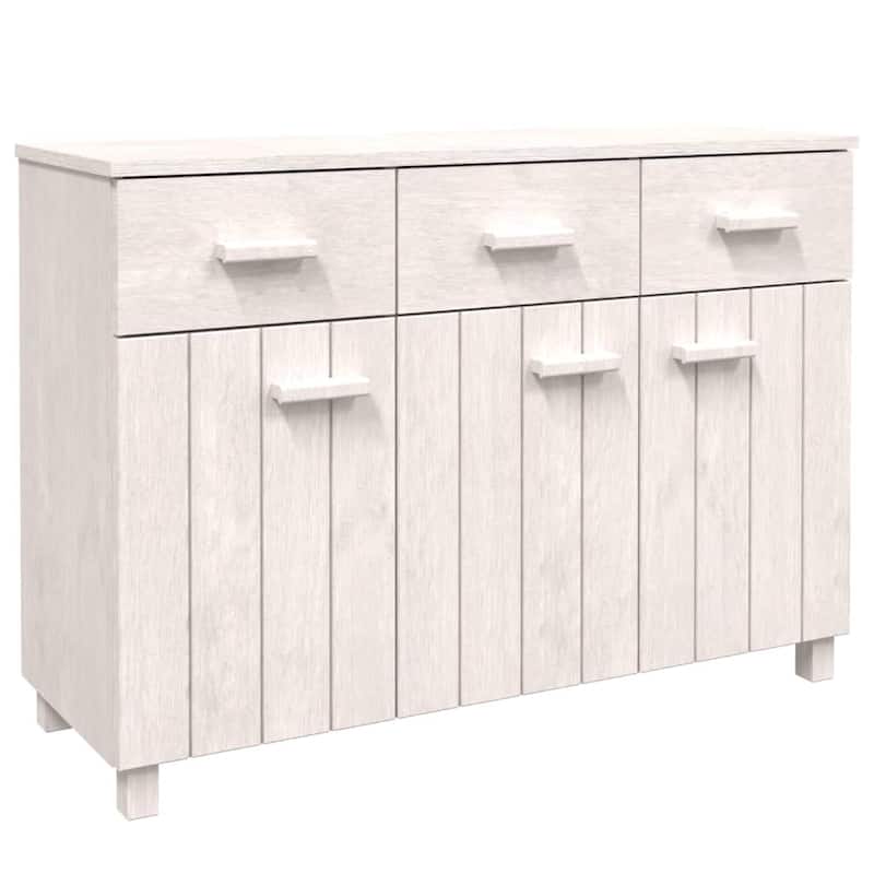 vidaXL Sideboard Bar Buffet Console Cabinet with Drawers HAMAR Solid Wood Pine - 44.5" x 15.7" x 31.5"