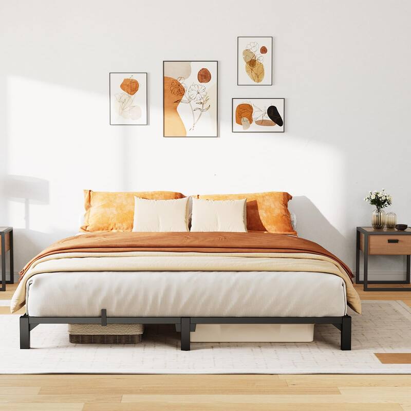 6 Inch Tiwn Bed Frame, Heavy Duty Metal Platform Bed Frame with Durable Iron Slat Support and Legs