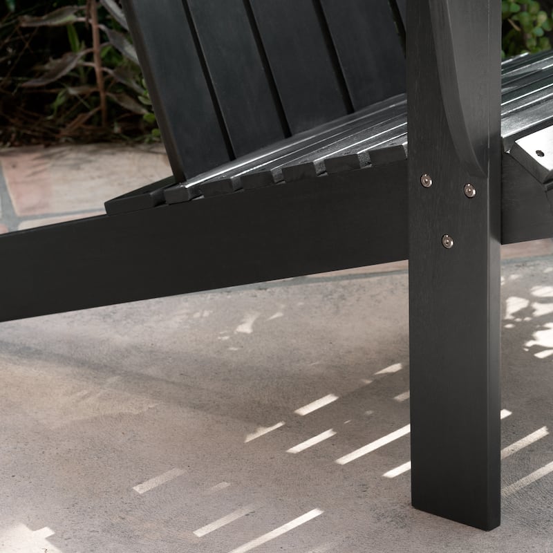 Scully Black Acacia Wood Outdoor Adirondack Chair