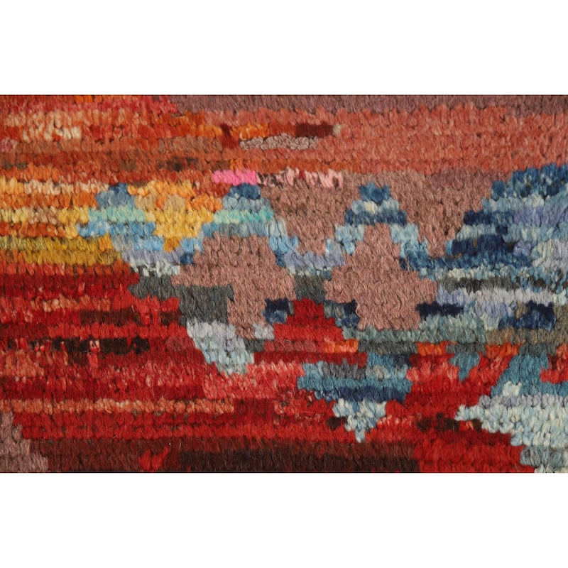 Abstract Moroccan Oriental Rug Hand-Knotted Wool Carpet - 3'10" x 6'1"