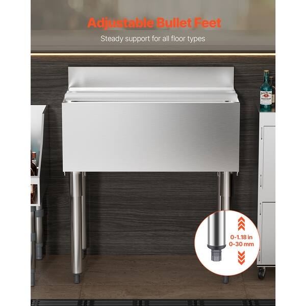 UIMOSO Commercial Ice Bin, 78.4 L Underbar Ice Bin, 30 x 19 x 37 in Stainless Steel Ice Chest with Sliding Lid - 78.4 L