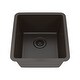 preview thumbnail 1 of 5, 16 Inch Lexicon Platinum Quartz Composite Drop-in Undermount Single Bowl Mocha Kitchen Sink LP-1618-M-SO Mocha
