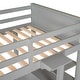 preview thumbnail 14 of 13, Elegant Design Loft Bed with Shelves, Drawers and Desk, Health and Comfort, Twin Size, Grey