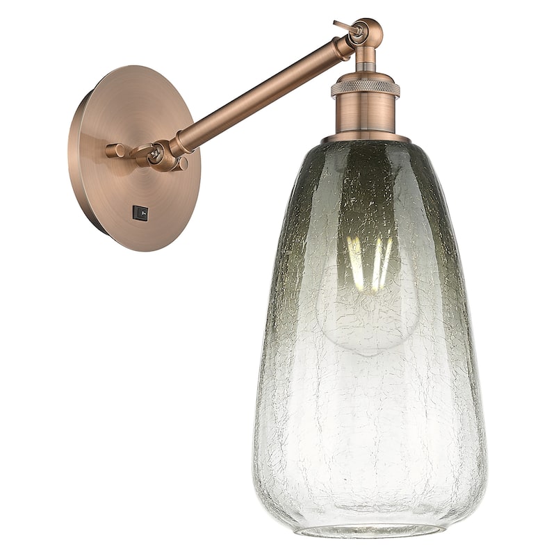 Innovations Lighting 317-1W-13-6 Brookhaven Almond Sconce Brookhaven - Antique Copper / Slate